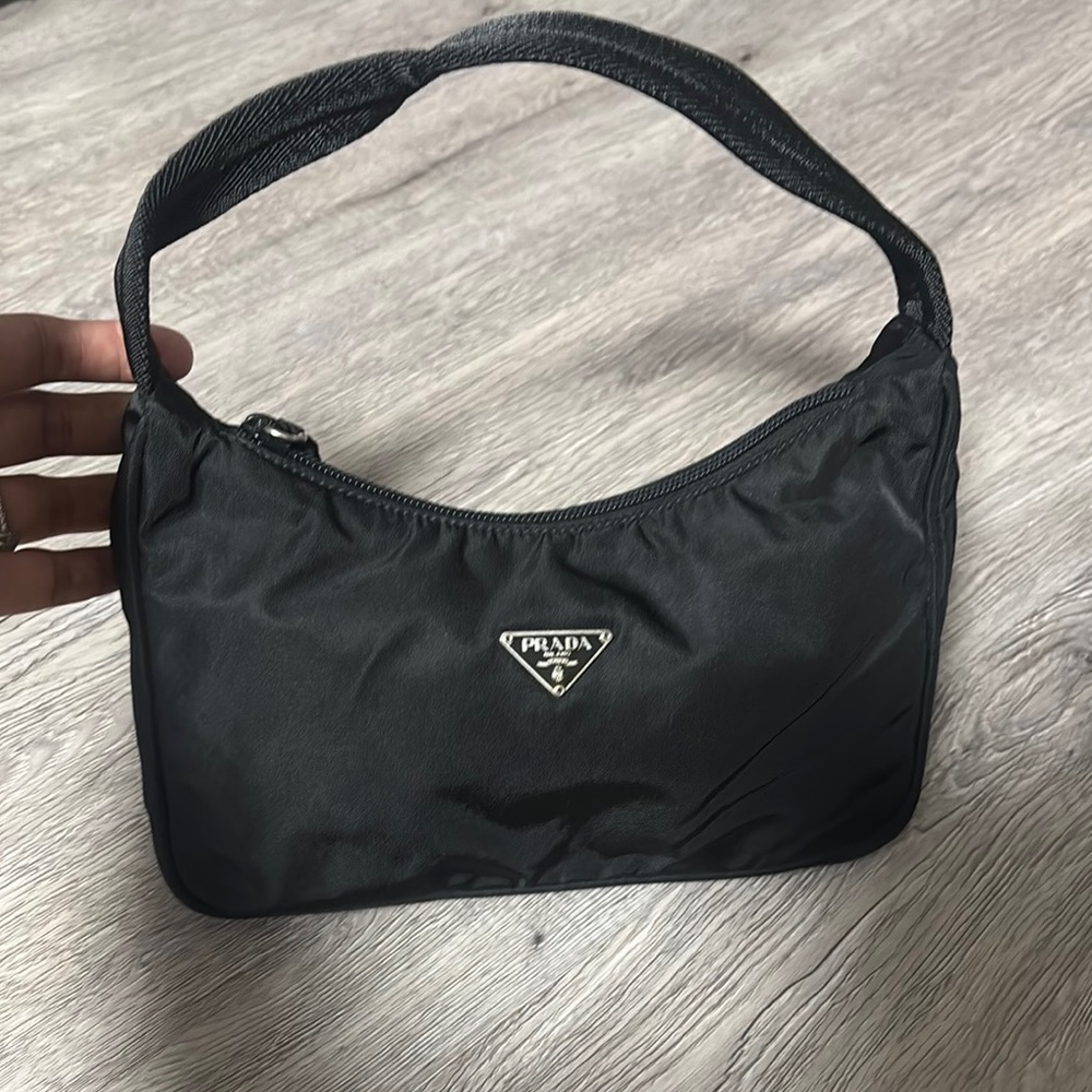 Prada Black Nylon Hobo Bag